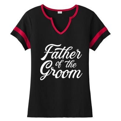 Father Of The Groom Dad Gift For Wedding Or Bachelor Party Ladies Halftime Notch Neck Tee