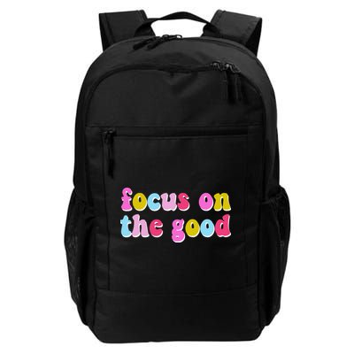 Focus On The Good Colorful Retro Quote Backpack
