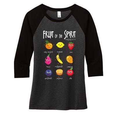 Fruit Of The Spirit Christian Faith Jesus God Lover Women's Tri-Blend 3/4-Sleeve Raglan Shirt