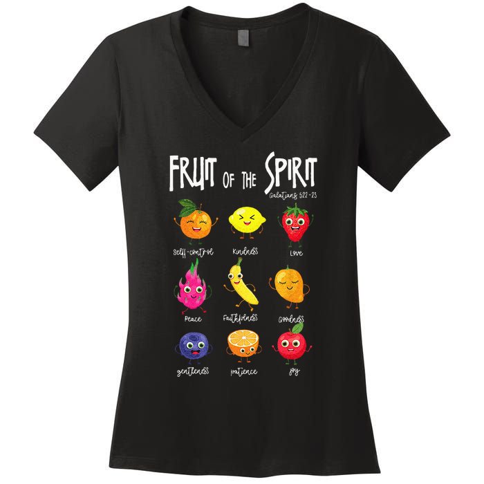 Fruit Of The Spirit Christian Faith Jesus God Lover Women's V-Neck T-Shirt