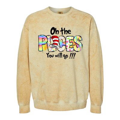 Funny Oh The Places Youll Go When You Read Colorblast Crewneck Sweatshirt