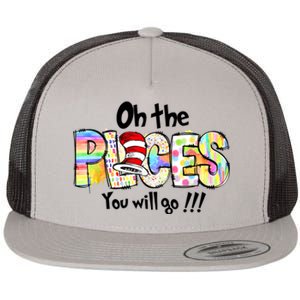 Funny Oh The Places Youll Go When You Read Flat Bill Trucker Hat