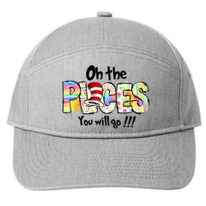 Funny Oh The Places Youll Go When You Read 7-Panel Snapback Hat