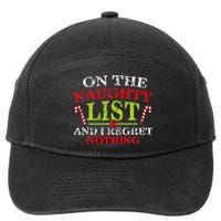 Funny On The List Of Naughty And I Regret Nothing Christmas 7-Panel Snapback Hat