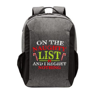 Funny On The List Of Naughty And I Regret Nothing Christmas Vector Backpack