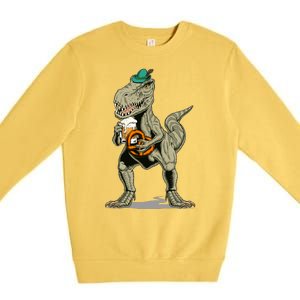 Funny Oktoberfest Tyrannosaurus Rex T Rex Dinosaur Premium Crewneck Sweatshirt