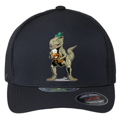 Funny Oktoberfest Tyrannosaurus Rex T Rex Dinosaur Flexfit Unipanel Trucker Cap