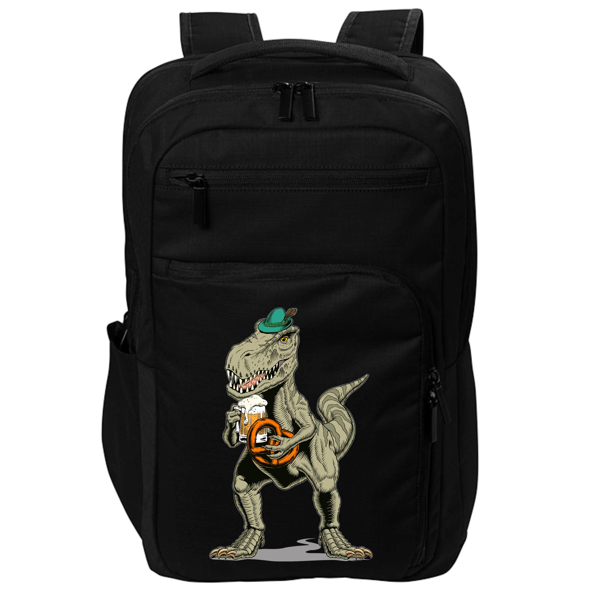 Funny Oktoberfest Tyrannosaurus Rex T Rex Dinosaur Impact Tech Backpack