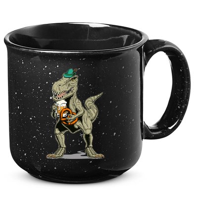 Funny Oktoberfest Tyrannosaurus Rex T Rex Dinosaur 15oz Campfire Ceramic Mug