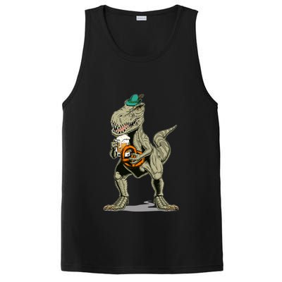 Funny Oktoberfest Tyrannosaurus Rex T Rex Dinosaur PosiCharge Competitor Tank