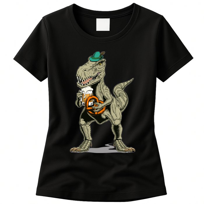Funny Oktoberfest Tyrannosaurus Rex T Rex Dinosaur Womens T-Shirt