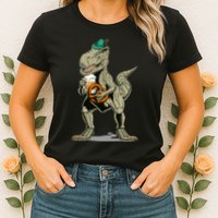 Funny Oktoberfest Tyrannosaurus Rex T Rex Dinosaur Womens T-Shirt