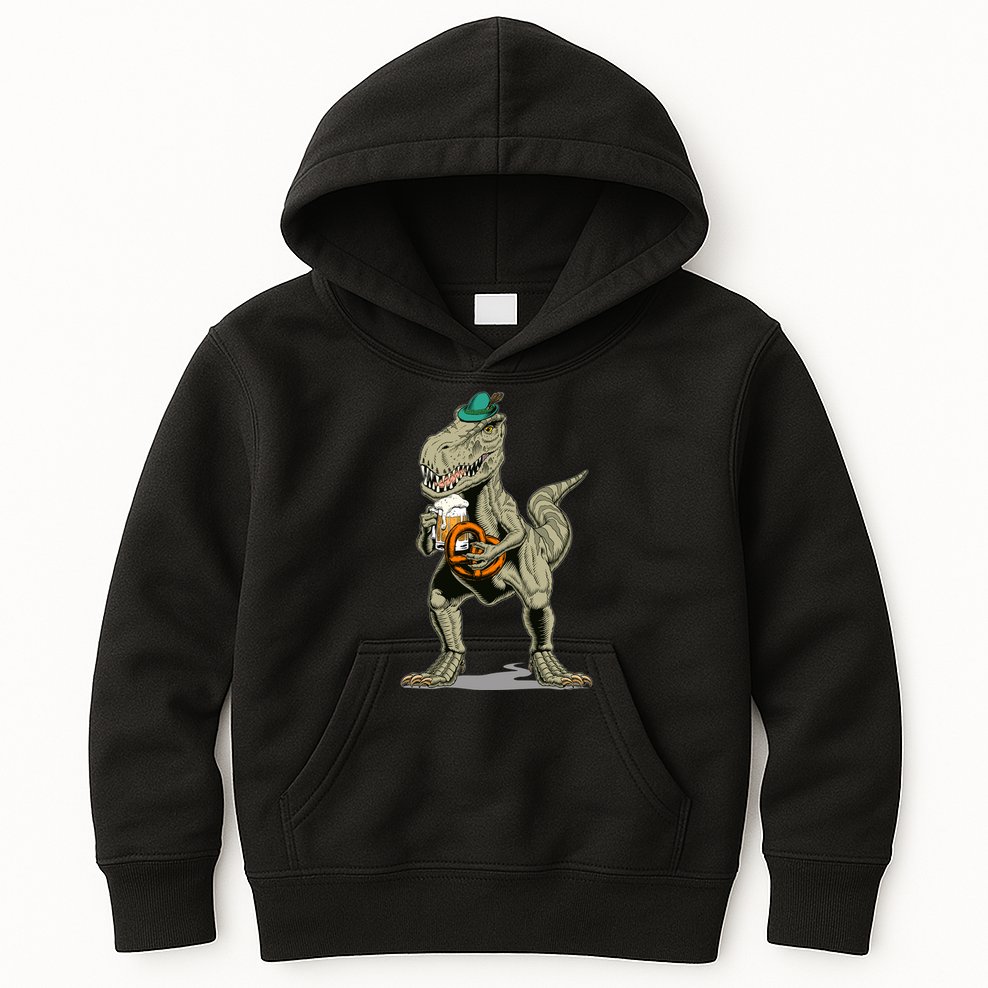 Funny Oktoberfest Tyrannosaurus Rex T Rex Dinosaur Kids Hoodie