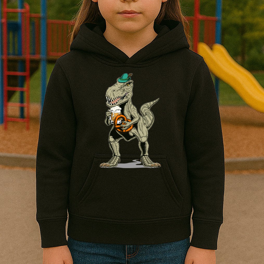 Funny Oktoberfest Tyrannosaurus Rex T Rex Dinosaur Kids Hoodie