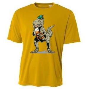 Funny Oktoberfest Tyrannosaurus Rex T Rex Dinosaur Cooling Performance Crew T-Shirt