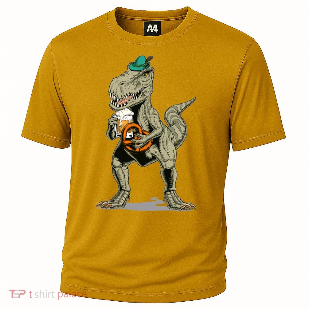 Funny Oktoberfest Tyrannosaurus Rex T Rex Dinosaur Cooling Performance Crew T-Shirt