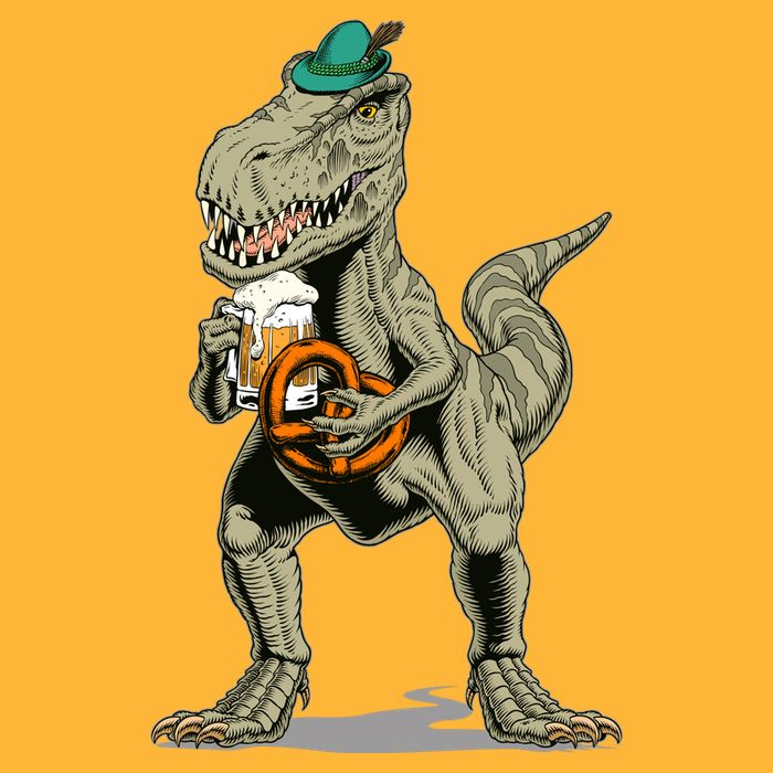 Funny Oktoberfest Tyrannosaurus Rex T Rex Dinosaur Cooling Performance Crew T-Shirt