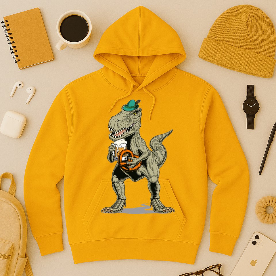 Funny Oktoberfest Tyrannosaurus Rex T Rex Dinosaur Hoodie
