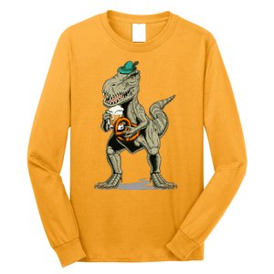 Funny Oktoberfest Tyrannosaurus Rex T Rex Dinosaur Long Sleeve Shirt