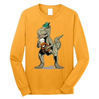 Funny Oktoberfest Tyrannosaurus Rex T Rex Dinosaur Long Sleeve Shirt