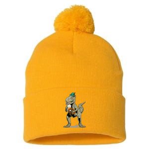 Funny Oktoberfest Tyrannosaurus Rex T Rex Dinosaur Pom Pom 12in Knit Beanie