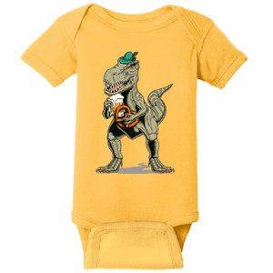 Funny Oktoberfest Tyrannosaurus Rex T Rex Dinosaur Baby Bodysuit