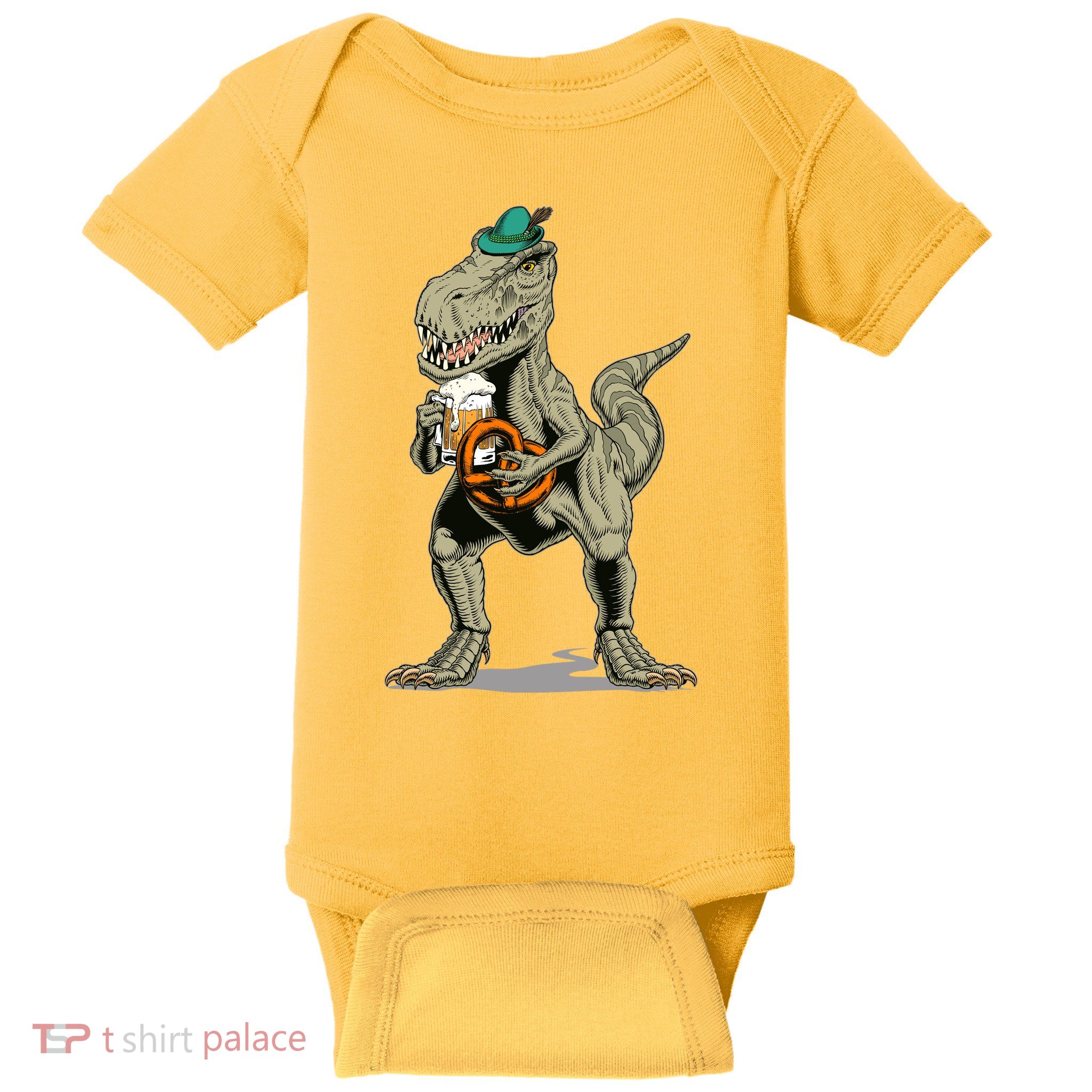 Funny Oktoberfest Tyrannosaurus Rex T Rex Dinosaur Baby Bodysuit