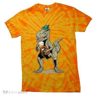 Funny Oktoberfest Tyrannosaurus Rex T Rex Dinosaur Tie-Dye T-Shirt