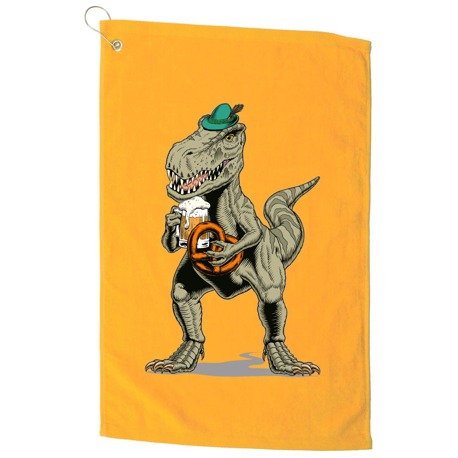 Funny Oktoberfest Tyrannosaurus Rex T Rex Dinosaur Golf Towel