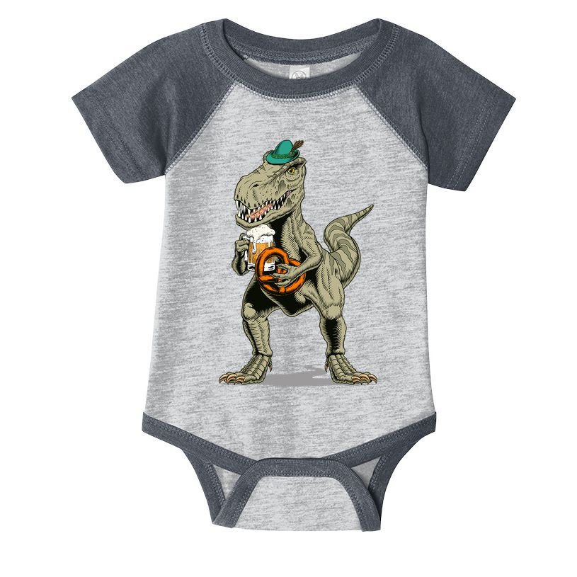 Funny Oktoberfest Tyrannosaurus Rex T Rex Dinosaur Infant Baby Jersey Bodysuit