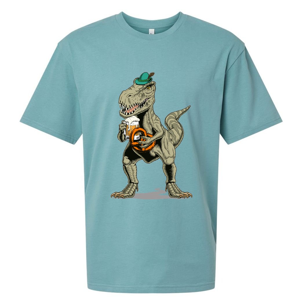 Funny Oktoberfest Tyrannosaurus Rex T Rex Dinosaur Sueded Cloud Jersey T-Shirt