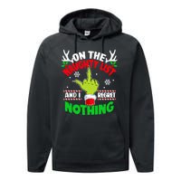 Funny On The List Of Naughty And I Regret Nothing Christmas Performance Fleece Hoodie