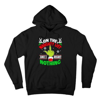 Funny On The List Of Naughty And I Regret Nothing Christmas Hoodie