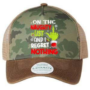 Funny On The List Of Naughty And I Regret Nothing Christmas Legacy Tie Dye Trucker Hat