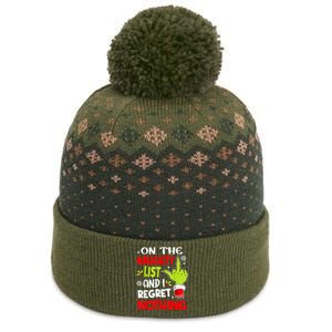 Funny On The List Of Naughty And I Regret Nothing Christmas The Baniff Cuffed Pom Beanie