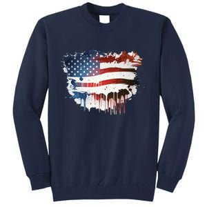 Flag Of The United States Of America Watercolor Tall Sweatshirt