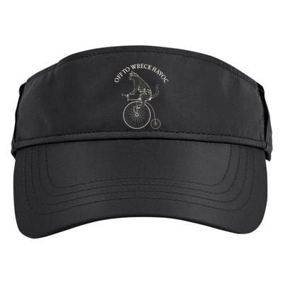 Funny Old Timey Vintage Cat Off To Wreck Havoc Adult Drive Performance Visor