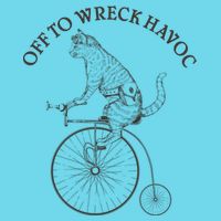 Funny Old Timey Vintage Cat Off To Wreck Havoc Womens T-Shirt