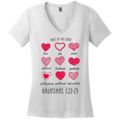 Fruit Of The Spirit Heart Galatians 5 22 23 Women's V-Neck T-Shirt