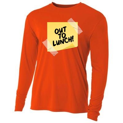 Funny Out To Lunch Taped Note Cooling Performance Long Sleeve Crew