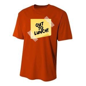 Funny Out To Lunch Taped Note Performance Sprint T-Shirt