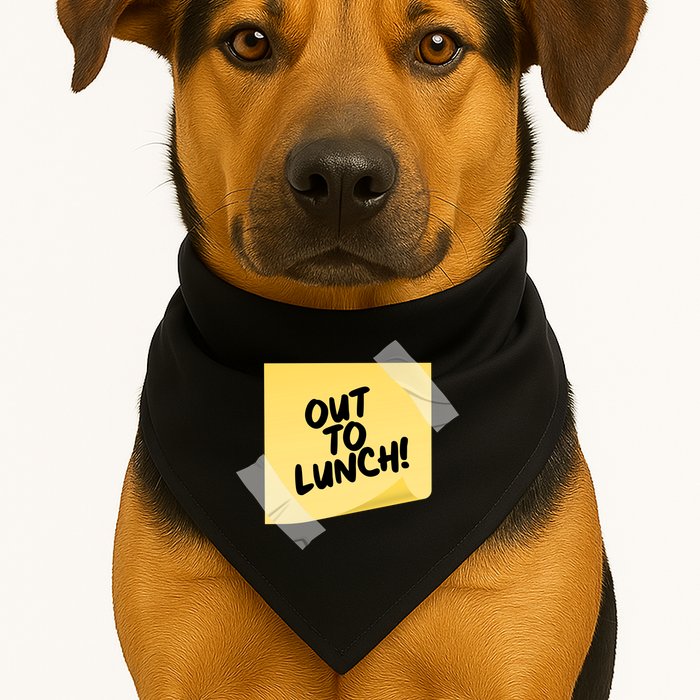 Funny Out To Lunch Taped Note USA-Made Doggie Bandana