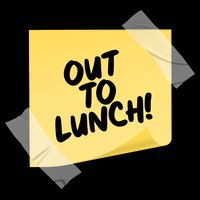 Funny Out To Lunch Taped Note USA-Made Doggie Bandana