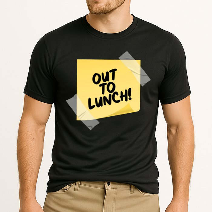 Funny Out To Lunch Taped Note Cooling Performance Crew T-Shirt