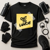 Funny Out To Lunch Taped Note Cooling Performance Crew T-Shirt