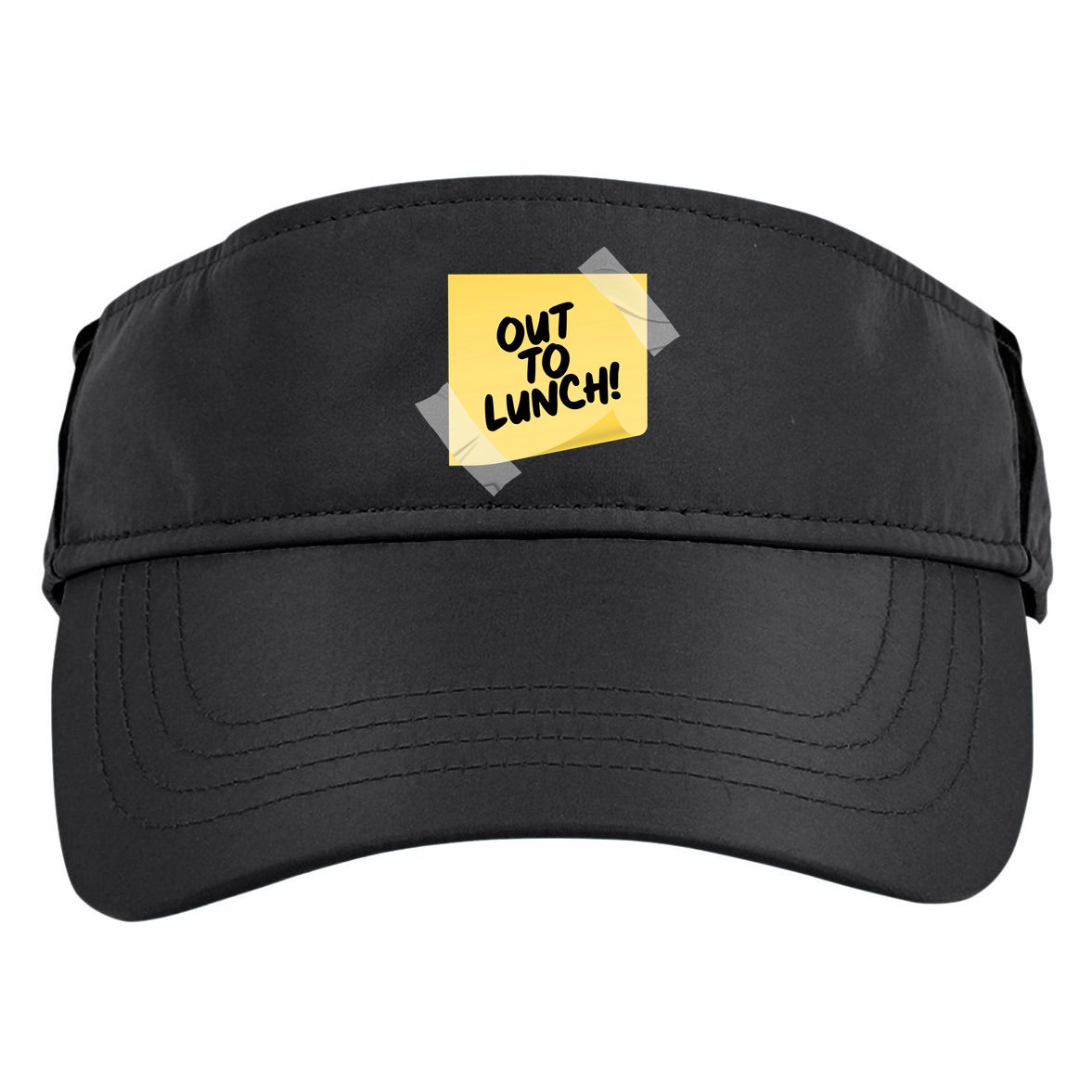 Funny Out To Lunch Taped Note Adult Drive Performance Visor