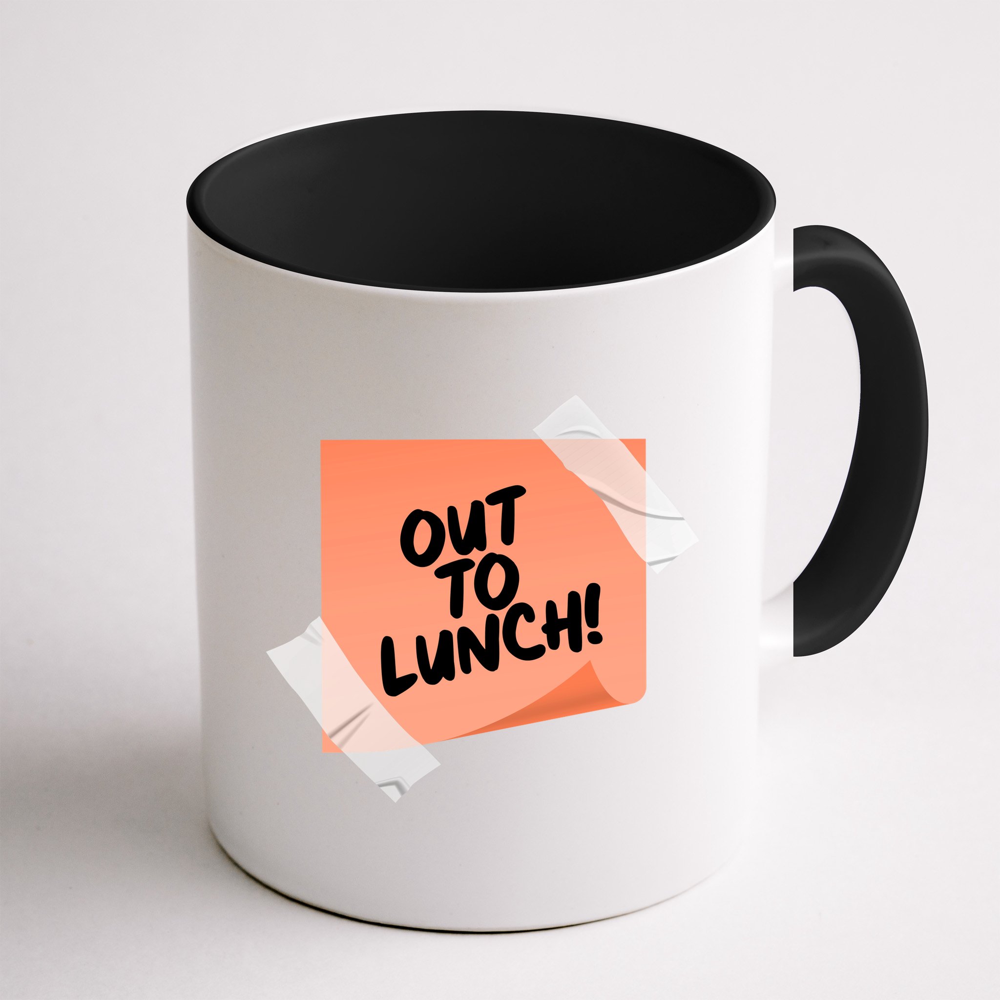 Funny Out To Lunch Taped Note Mug