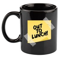 Funny Out To Lunch Taped Note 11oz C Handle Ceramic Mug
