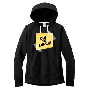 Funny Out To Lunch Taped Note Women's Fleece Hoodie