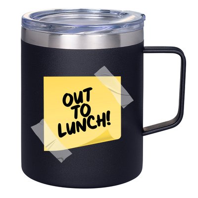 Funny Out To Lunch Taped Note 12oz Stainless Steel Coffee Mug